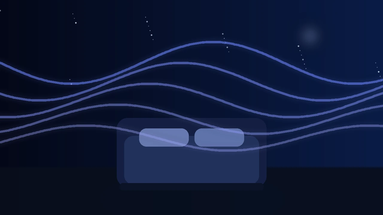 Illustration abstraite du sommeil léger et de la sensibilité au bruit