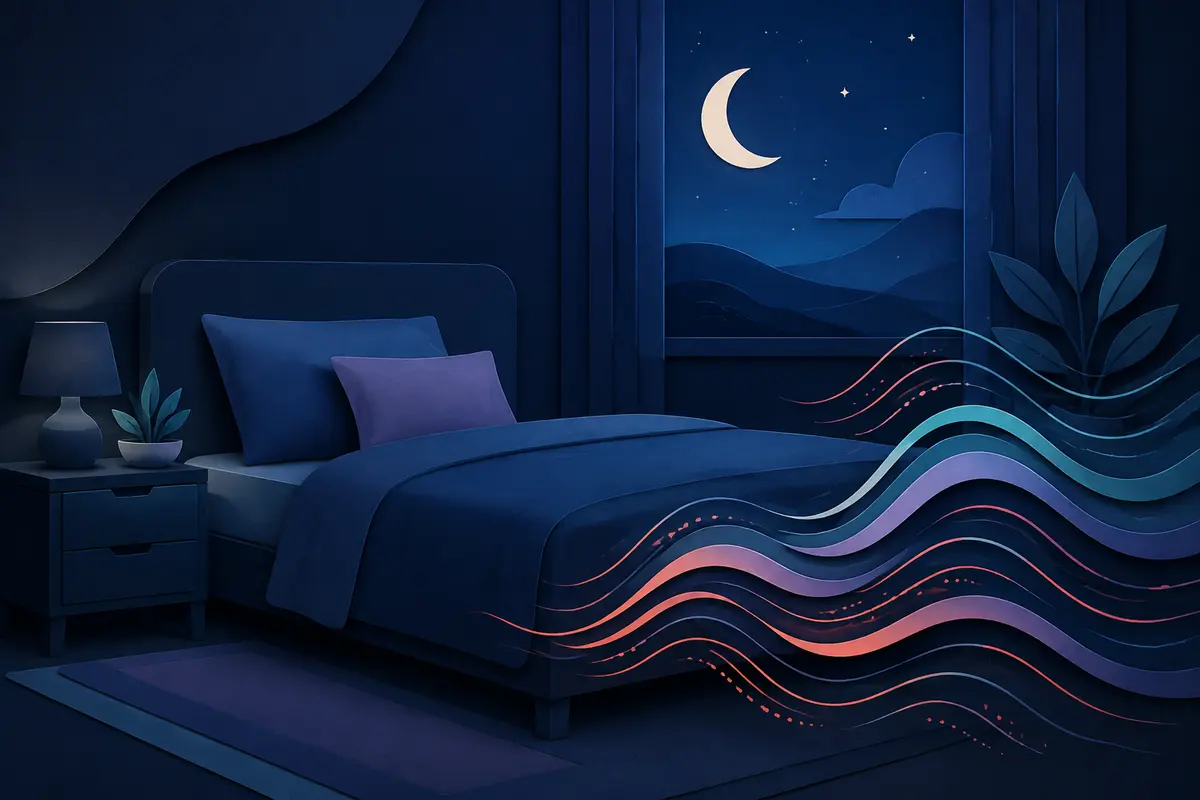 Illustration du syndrome des jambes sans repos perturbant le sommeil la nuit